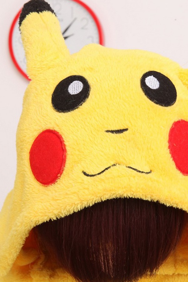 Mascot Costumes Yellow Pikachu Hoodie Pajama - Click Image to Close